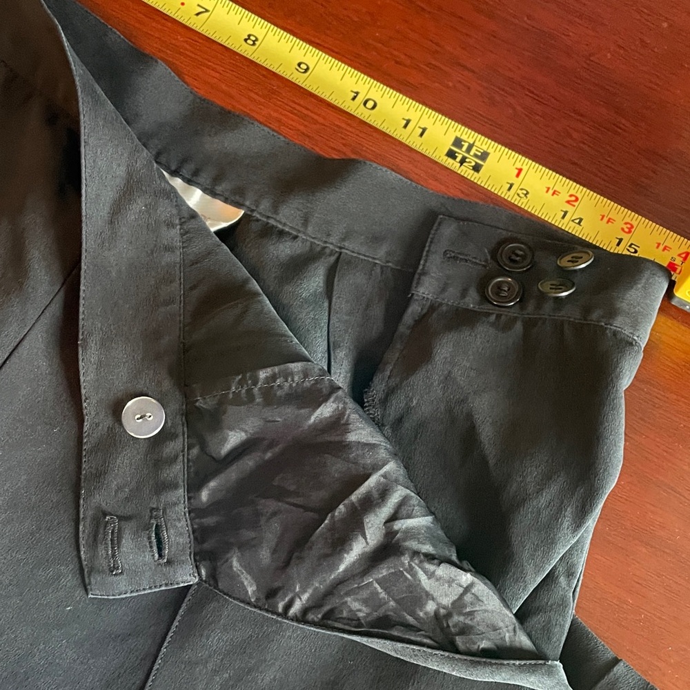 Silk Black Trousers with pockets | Size Medium